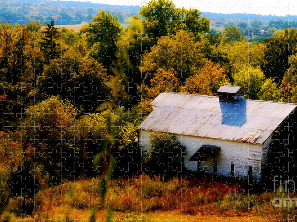 Barns Jigsaw Puzzle featuring the photograph Touch Of Old Country by Peggy Franz