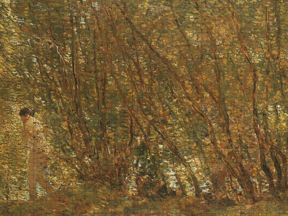 Under The Alders Jigsaw Puzzle featuring the painting Under the Alders by Childe Hassam