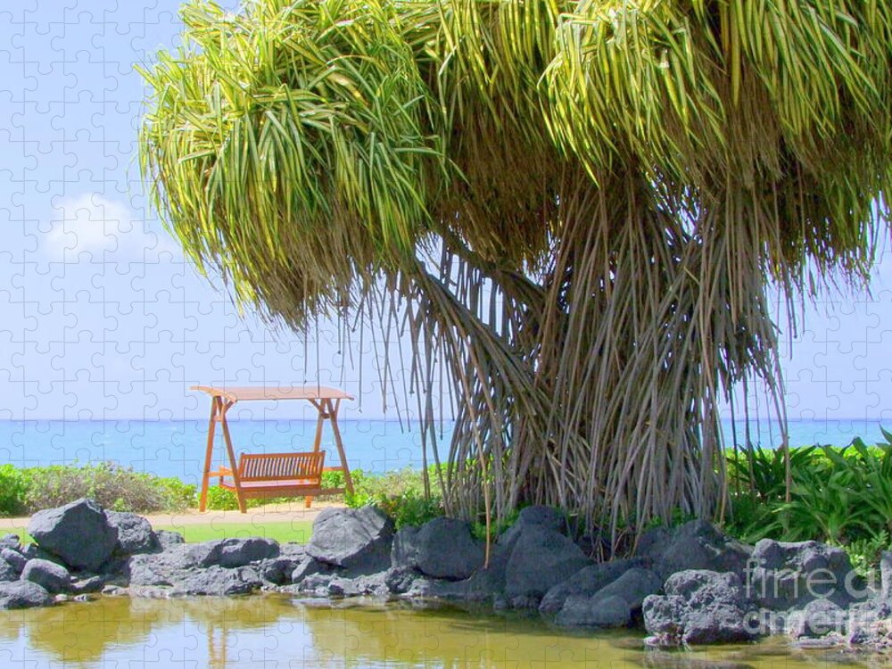 Ocean Jigsaw Puzzle featuring the photograph Under the Hala Tree by Mary Deal
