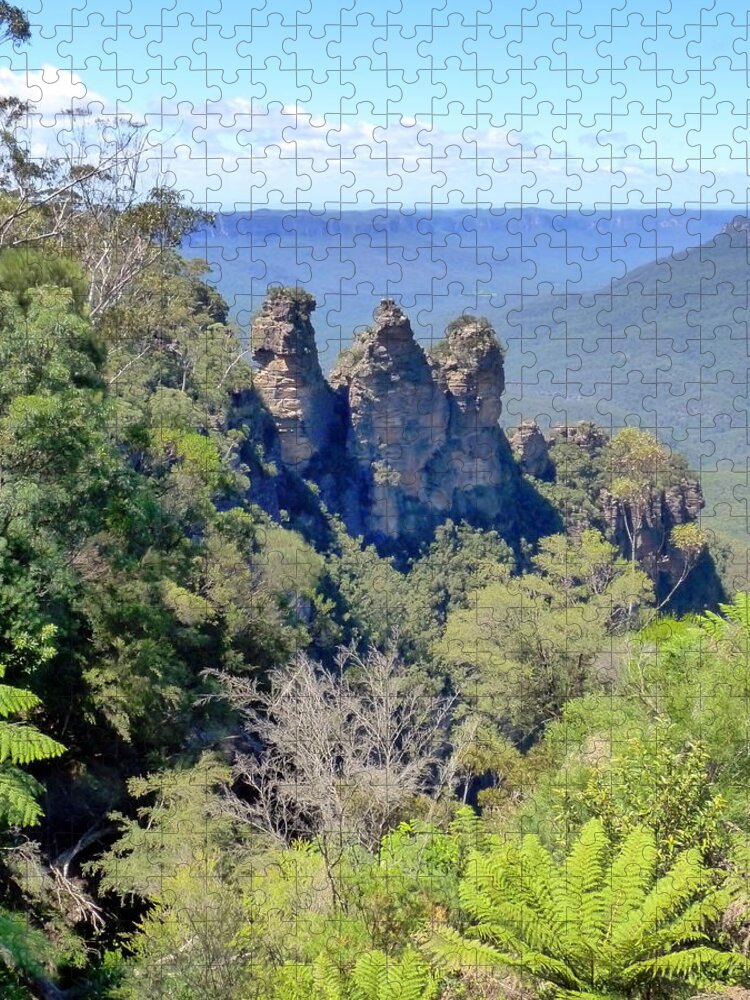 Mountains Jigsaw Puzzle featuring the photograph View of the Three Sisters by Carla Parris