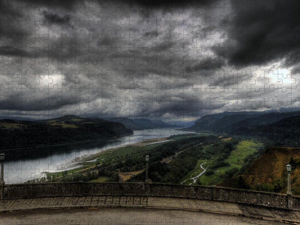 Hdr Jigsaw Puzzle featuring the photograph Vista House View by Brad Granger