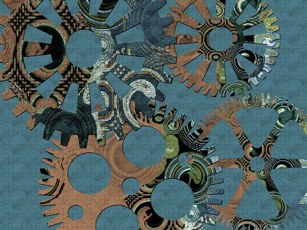 Digital Art Jigsaw Puzzle featuring the digital art Wheels by Bonnie Bruno