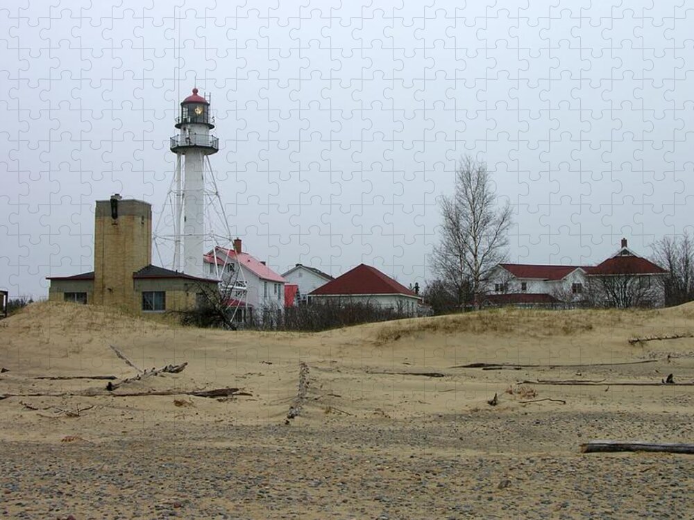 Whitefish Point Light Station Jigsaw Puzzle featuring the photograph Whitefish Point Light Station by Keith Stokes