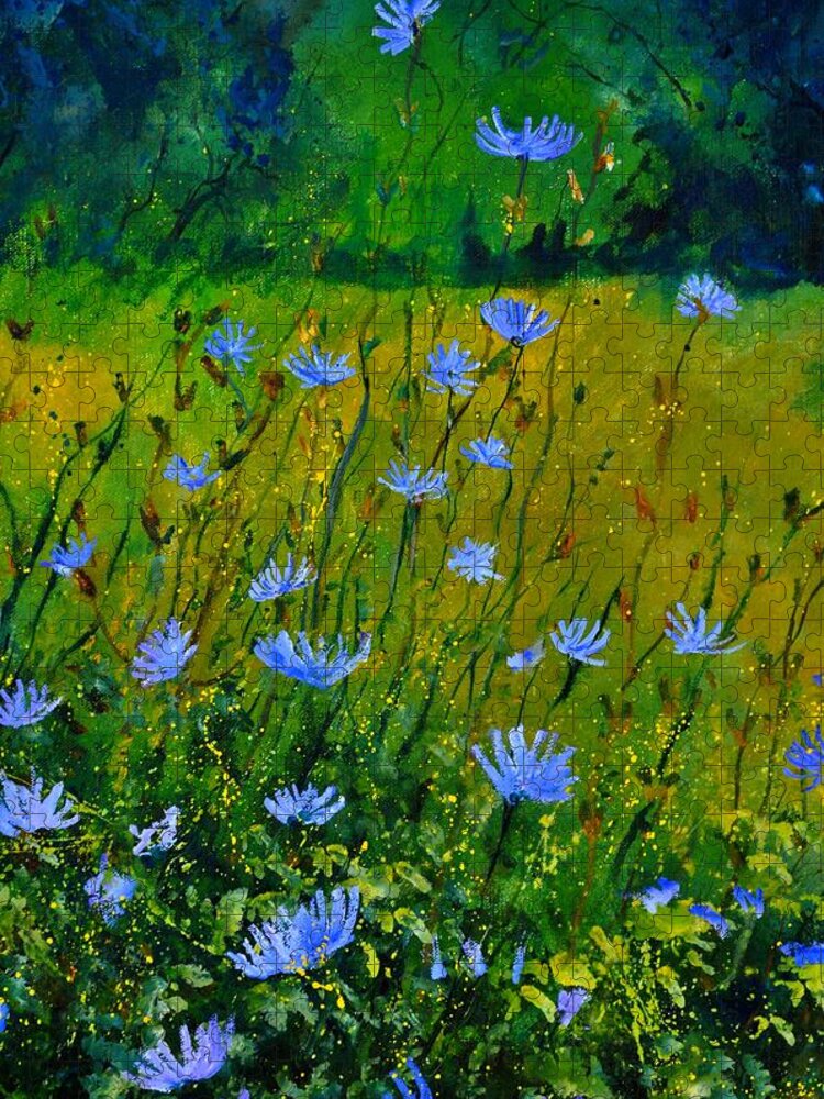 Floral Jigsaw Puzzle featuring the painting Wild Flowers 911 by Pol Ledent