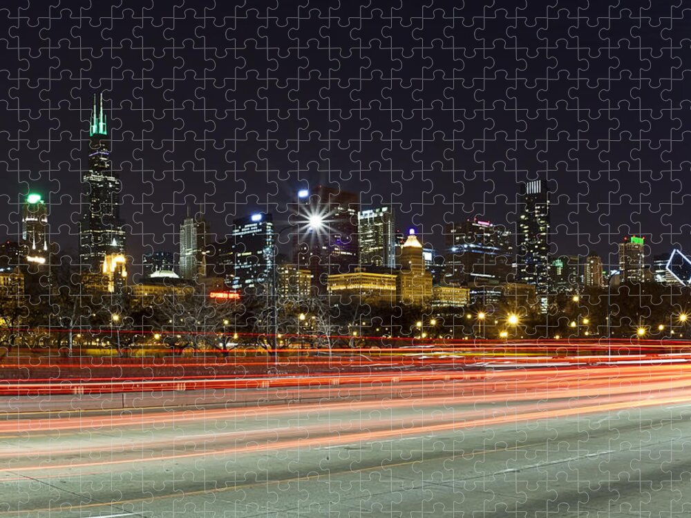 Cj Schmit Jigsaw Puzzle featuring the photograph Windy City Fast Lane by CJ Schmit