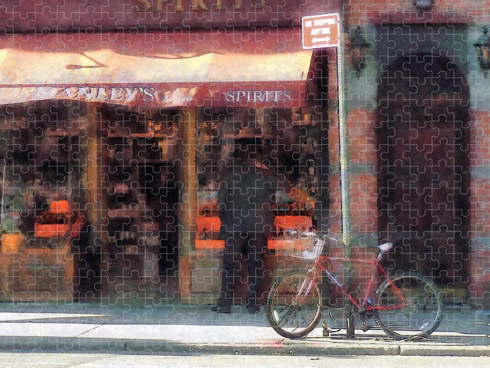 Wine Jigsaw Puzzle featuring the photograph Wines and Spirits Greenwich Village by Susan Savad