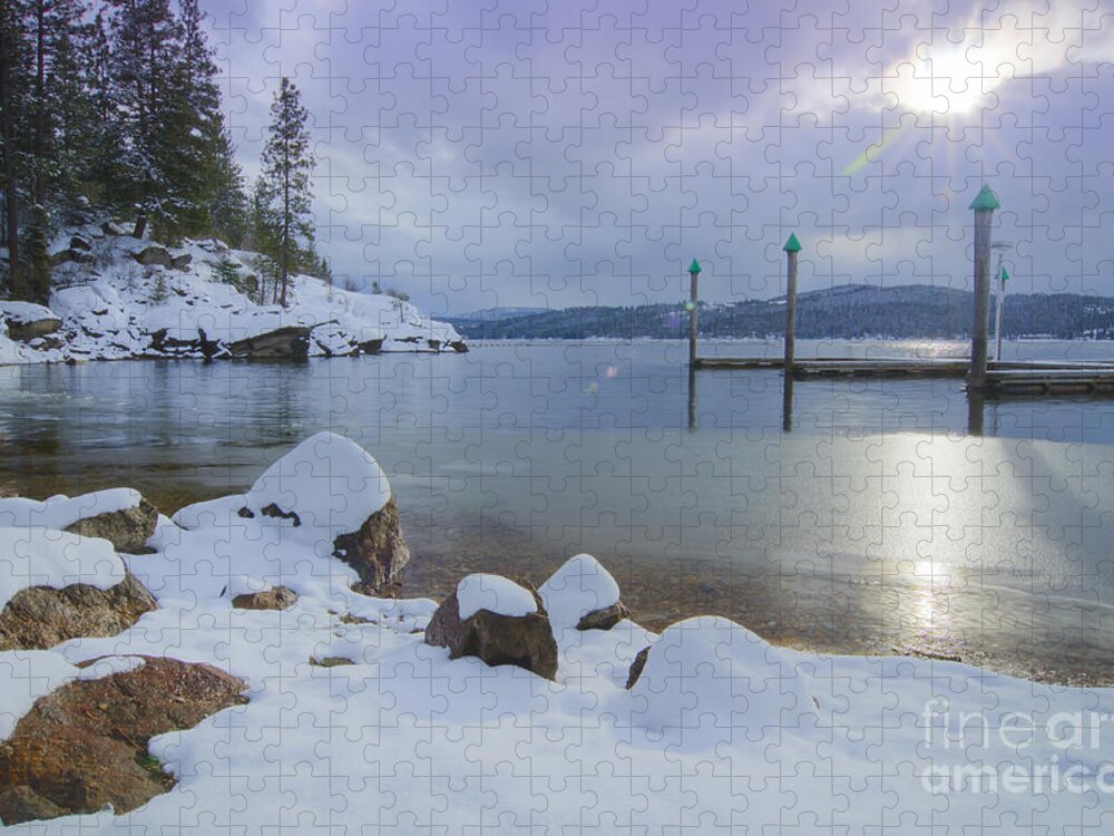 Coeur D'alene Jigsaw Puzzle featuring the photograph Winter Shore by Idaho Scenic Images Linda Lantzy