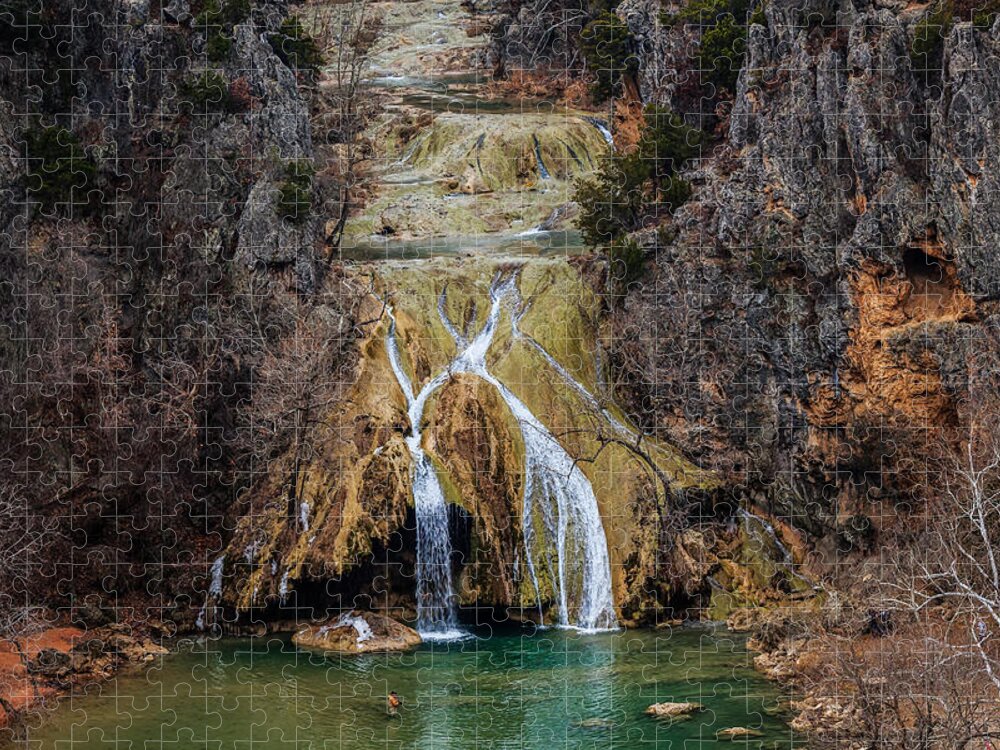Landscape Jigsaw Puzzle featuring the photograph Winter Time at the Falls by Doug Long