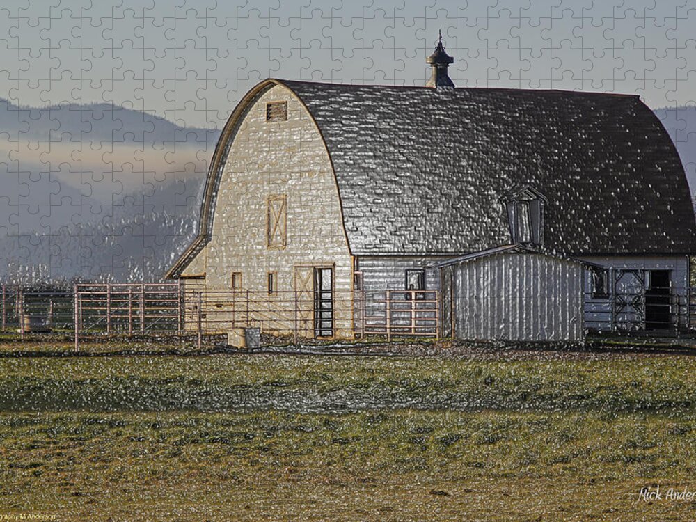 Special Effect Jigsaw Puzzle featuring the photograph Wrapped Barn by Mick Anderson