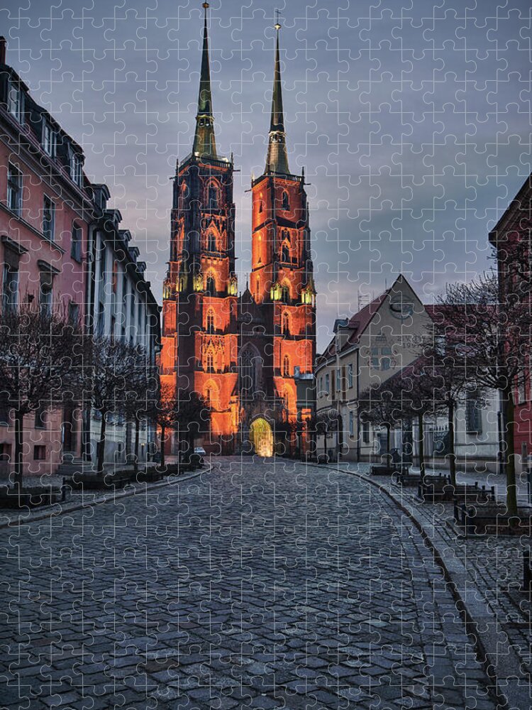 Cathedral Island Jigsaw Puzzle featuring the photograph Wroclaw Cathedral by Sebastian Musial