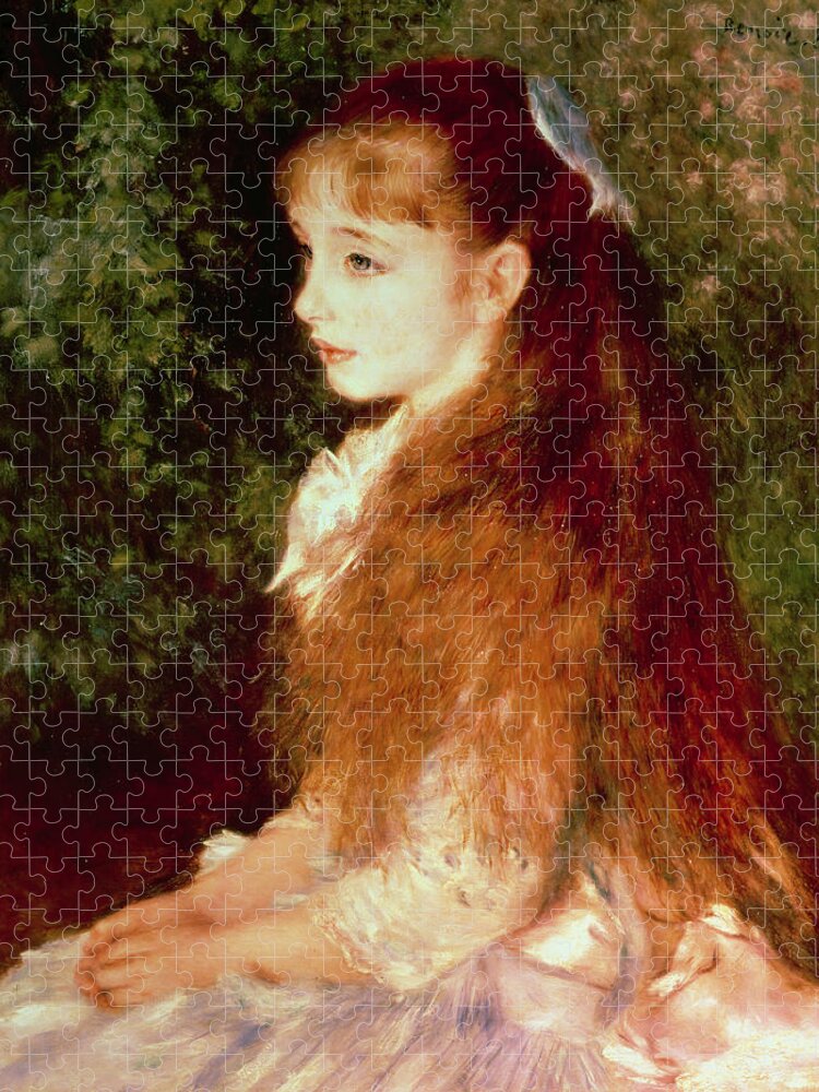Impressionist; Girl; Young; Sister; Anvers Jigsaw Puzzle featuring the painting Portrait of Mademoiselle Irene Cahen d'Anvers by Pierre Auguste Renoir
