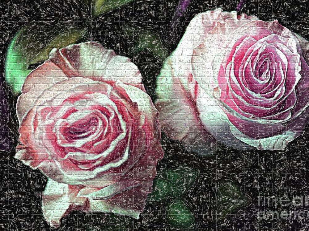Roses Jigsaw Puzzle featuring the photograph Romantisme Poetique by Diana Mary Sharpton