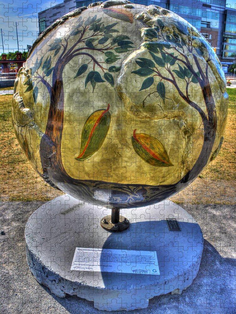 Buffalo Jigsaw Puzzle featuring the photograph 018 GLOBES at CANALSIDE by Michael Frank Jr