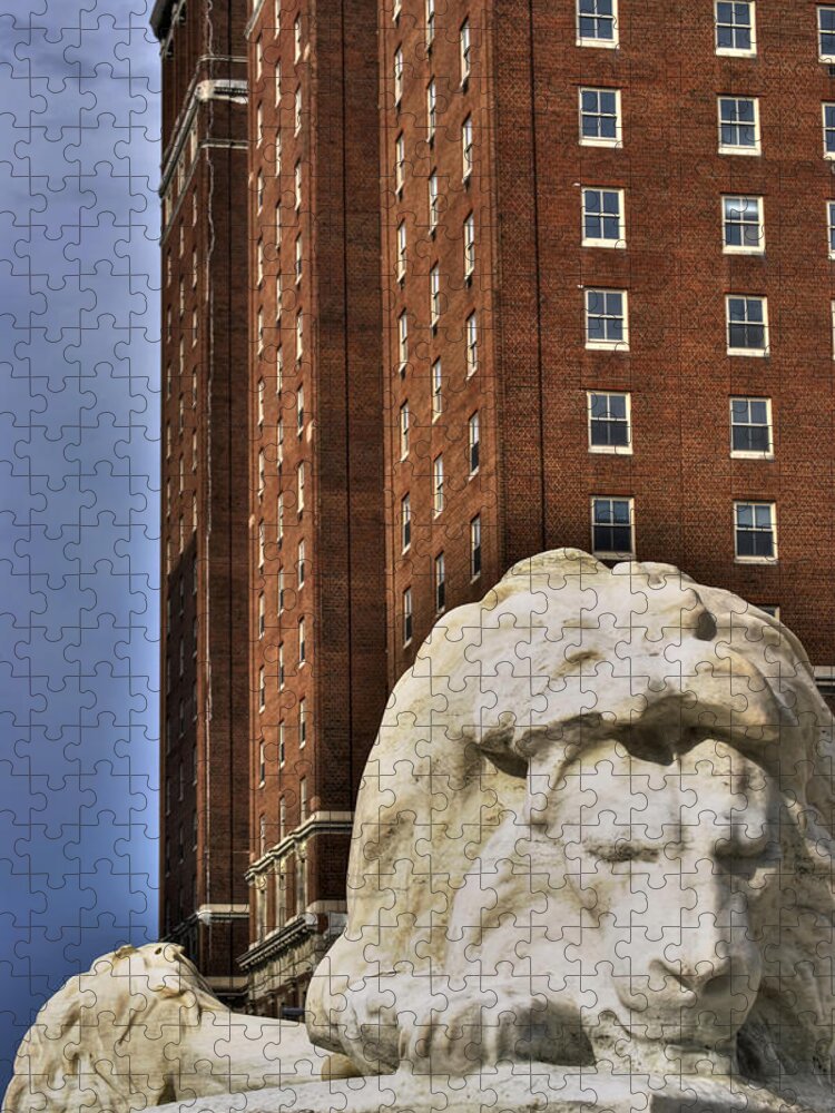 Buffalo Jigsaw Puzzle featuring the photograph 02 The Statler Towers by Michael Frank Jr