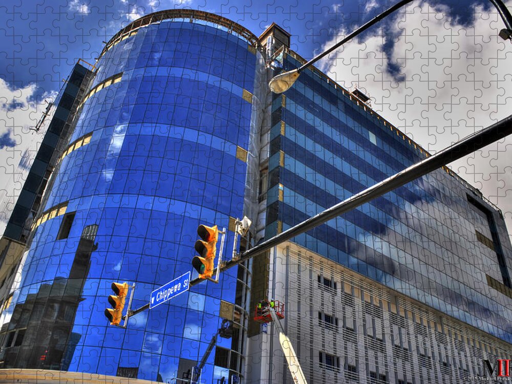 Buffalo Jigsaw Puzzle featuring the photograph 02 W Chipp And Delaware Construction by Michael Frank Jr