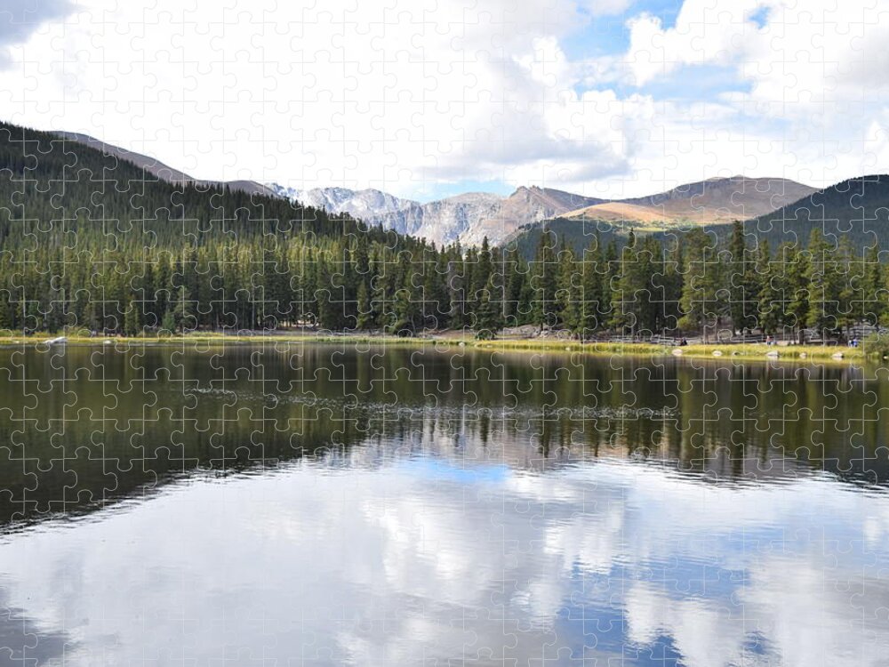 Echo Lake Jigsaw Puzzle featuring the photograph Echo Lake Reflection Mnt Evans CO by Margarethe Binkley