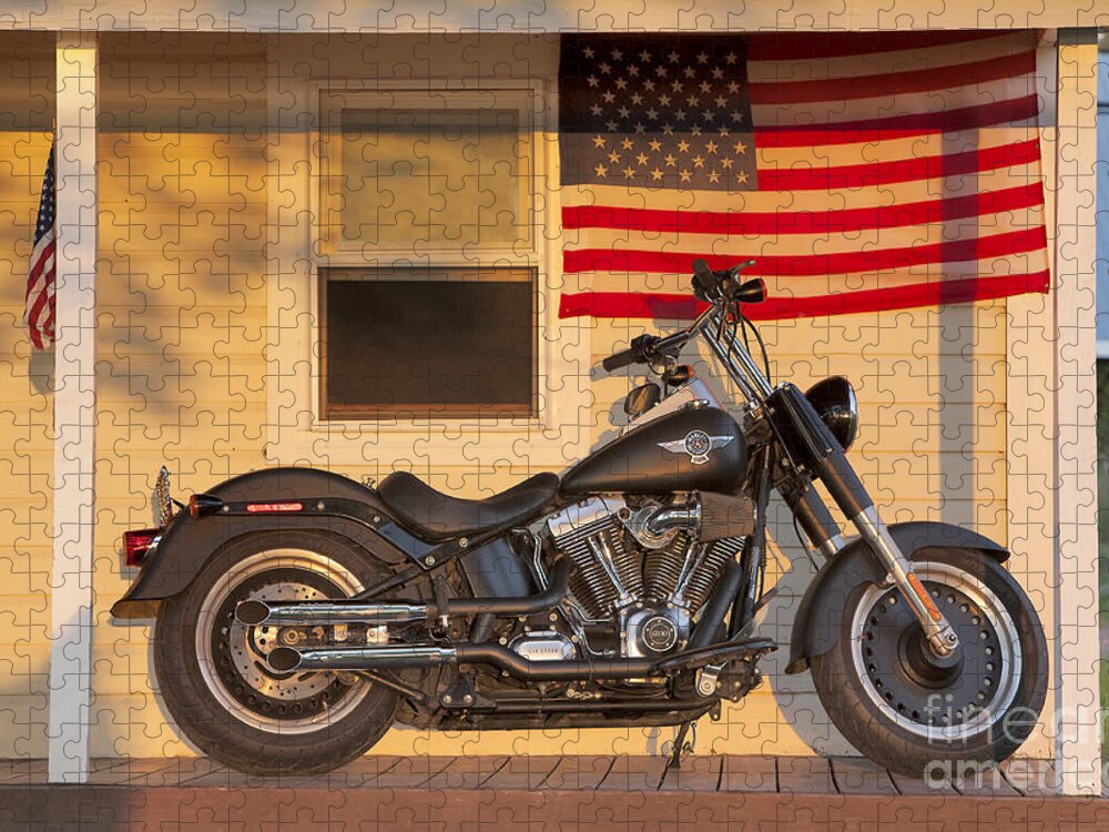 Harley Davidson Jigsaw Puzzle featuring the photograph American Pride. Harley davidson by George Robinson