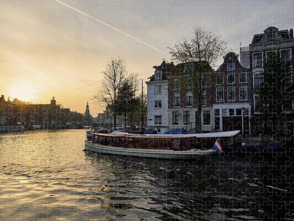 Finland Jigsaw Puzzle featuring the photograph Amsterdam evening #1 by Jouko Lehto