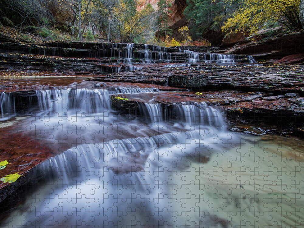 Zion Jigsaw Puzzle featuring the photograph Arch Angel Falls by Wesley Aston