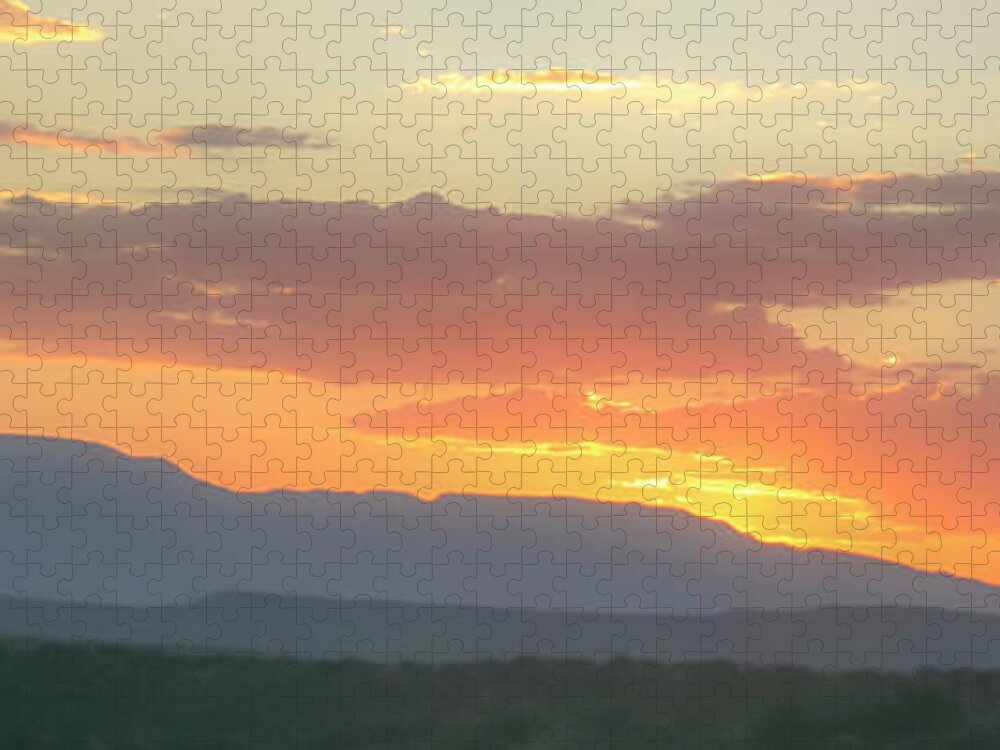 Arizona Jigsaw Puzzle featuring the pastel Arizona Sunset #1 by Darrell Foster