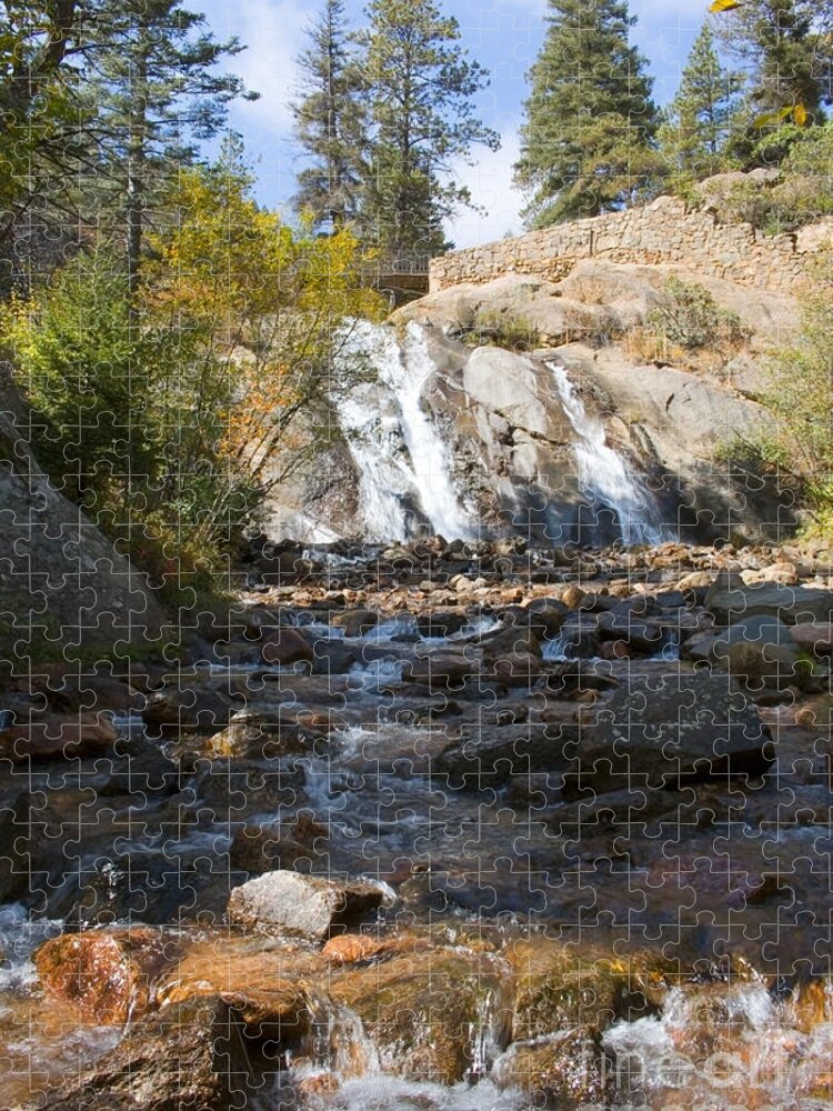 Helen Hunt Falls Jigsaw Puzzle featuring the photograph Autumn at Helen Hunt Falls Colorado #1 by Steven Krull
