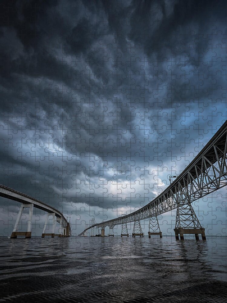 Maryland Jigsaw Puzzle featuring the photograph Between The Bridge #1 by Robert Fawcett