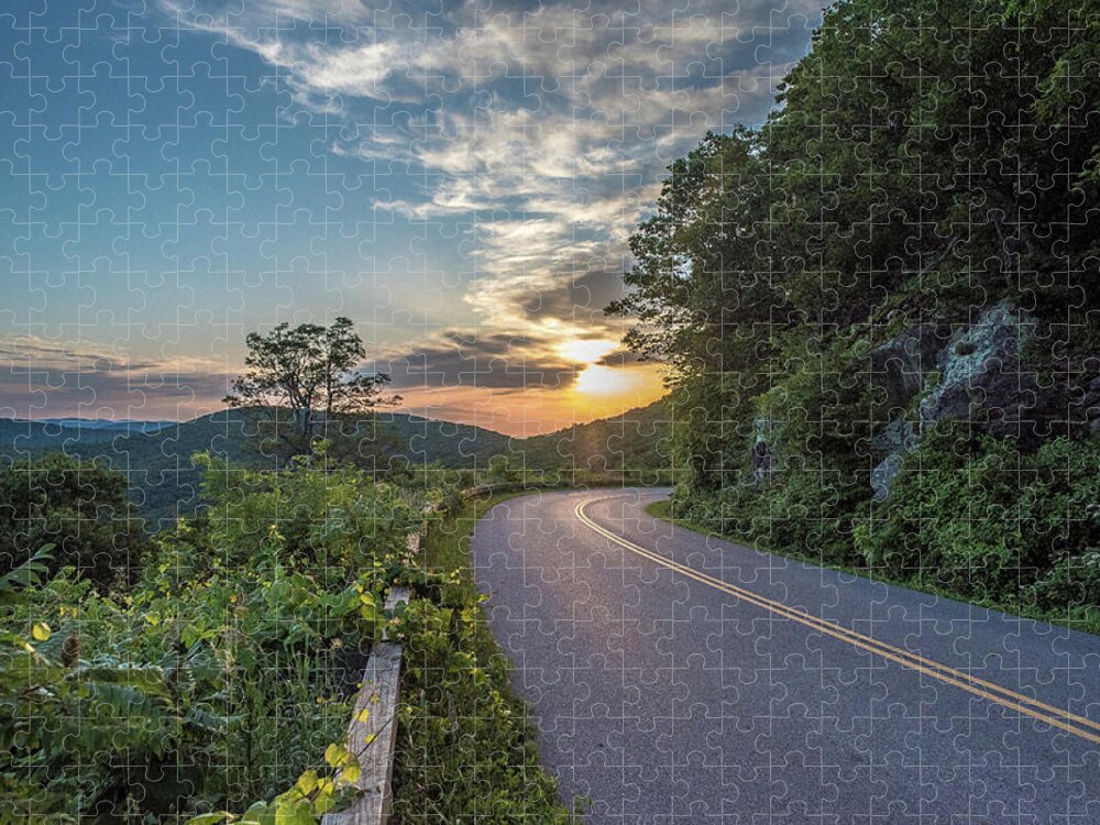 Va Mountains Jigsaw Puzzle featuring the photograph Blue Ridge Parkway Morning Sun #1 by Doug Ash
