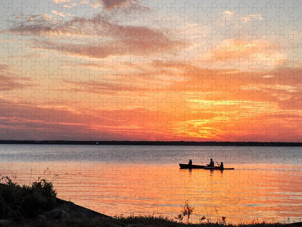Boating Jigsaw Puzzle featuring the photograph Boating Sunset #1 by Cheryl McClure