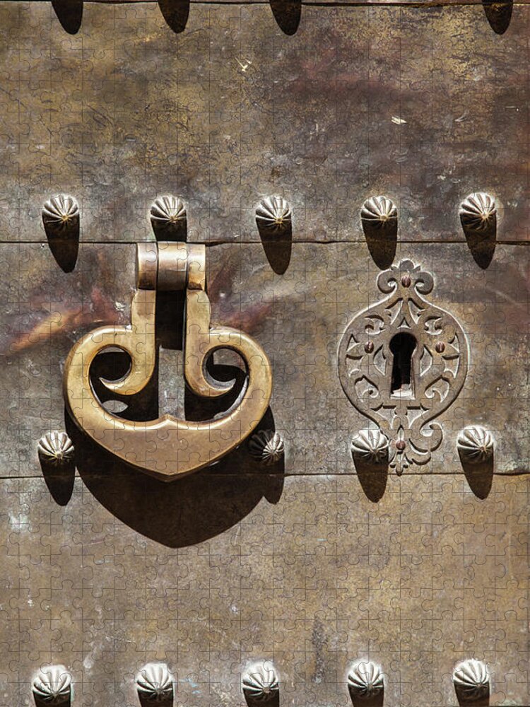 David Letts Jigsaw Puzzle featuring the photograph Brass Door Knocker by David Letts