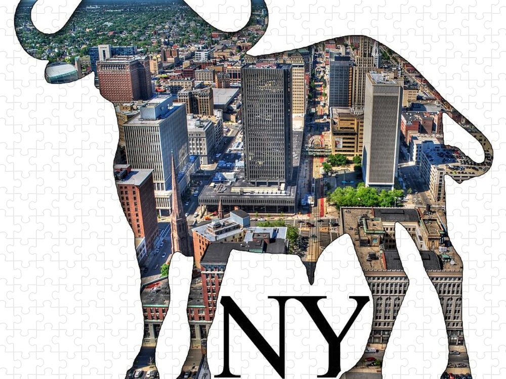 Michael Frank Jr; Nikon; Hdr; Iphone Case; Iphone; Galaxy; Galaxy Case; Phone Case; Buffalo; Buffalo Ny; Buffalo Jigsaw Puzzle featuring the photograph Buffalo NY Court St #1 by Michael Frank Jr