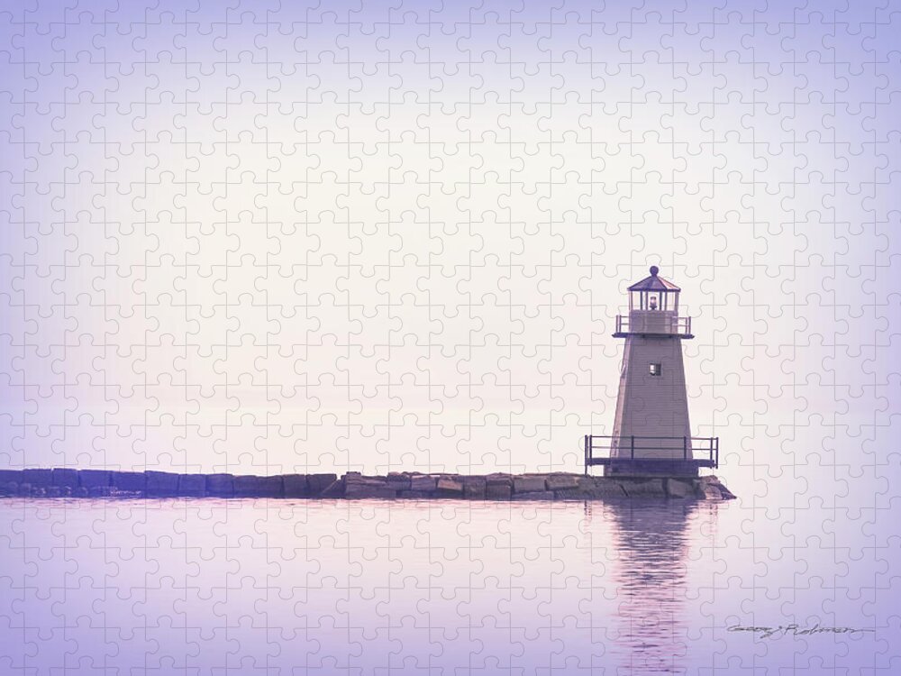 Burlington Jigsaw Puzzle featuring the photograph Burlington Lighthouse by George Robinson