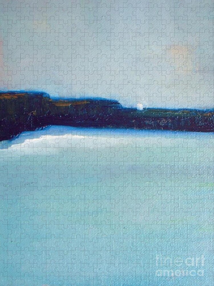 Ocean Jigsaw Puzzle featuring the painting Blue Coast by Vesna Antic