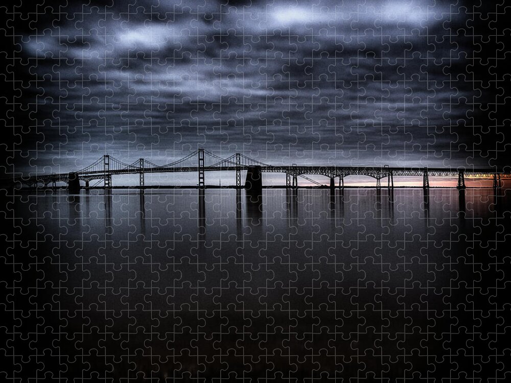 Chesapeake Bay Bridge Jigsaw Puzzle featuring the photograph Chesapeake Bay Dream #1 by Robert Fawcett