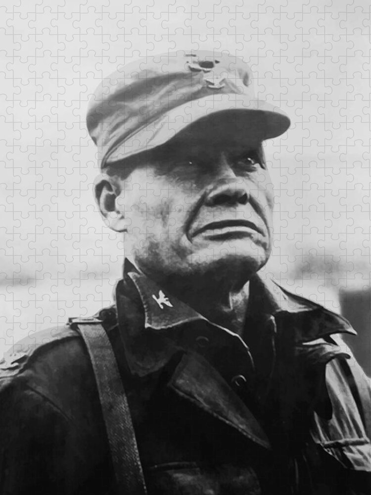 Chesty Puller Jigsaw Puzzle featuring the painting Chesty Puller by War Is Hell Store