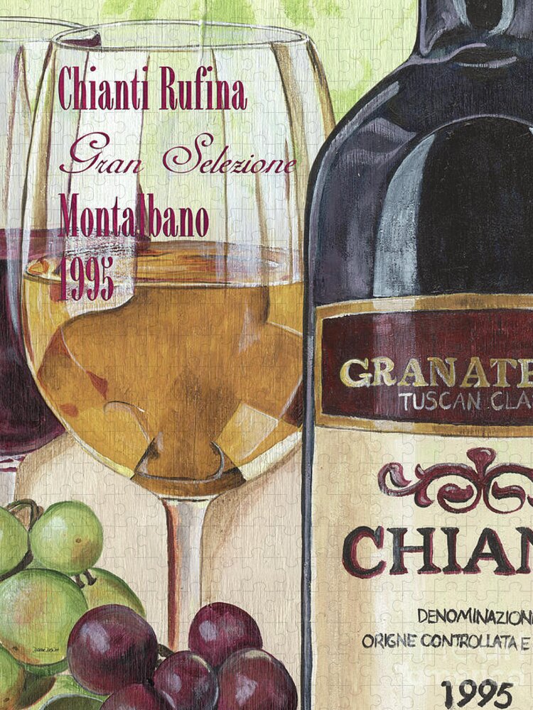 Wine Jigsaw Puzzle featuring the painting Chianti Rufina #1 by Debbie DeWitt