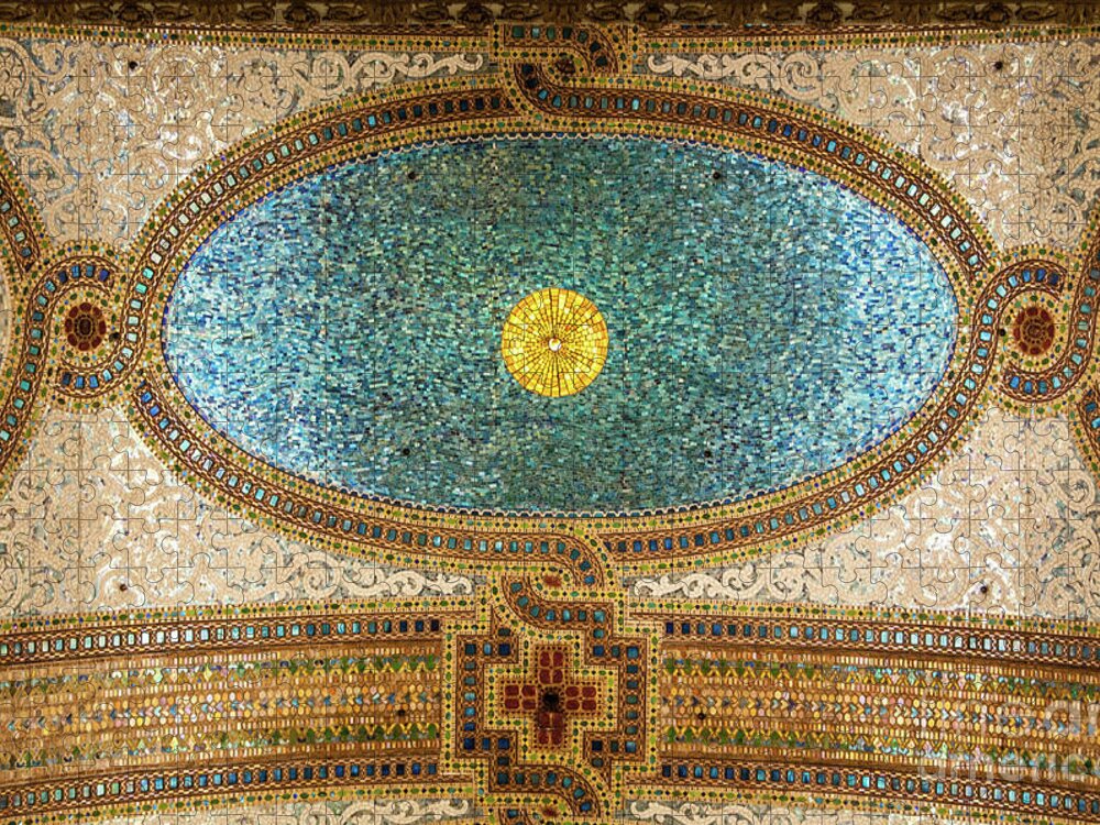 Art Jigsaw Puzzle featuring the photograph Chicago Cultural Center Ceiling by David Levin