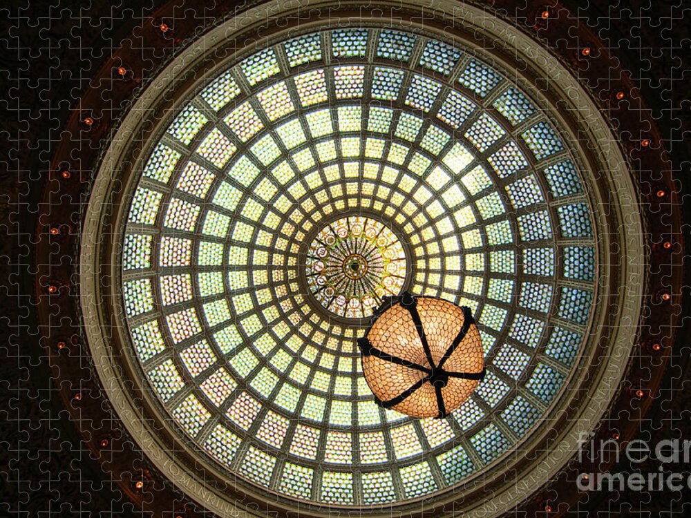 Art Jigsaw Puzzle featuring the photograph Chicago Cultural Center Dome by David Levin