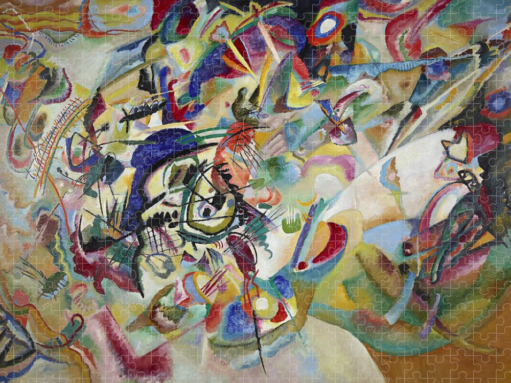 Wassily Kandinsky Jigsaw Puzzle featuring the painting Composition VII by Wassily Kandinsky