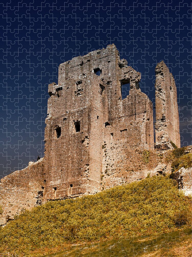 Castles Jigsaw Puzzle featuring the photograph Corfe Castle by Richard Denyer