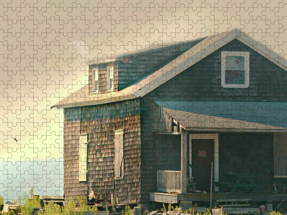 Home On The Water Jigsaw Puzzle featuring the photograph Cottage on the Sound #1 by Diana Angstadt