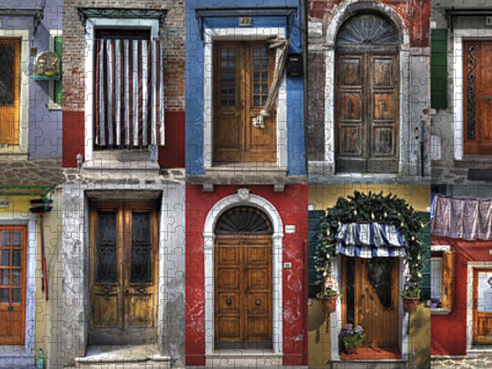 Travel Jigsaw Puzzle featuring the photograph doors and windows of Burano - Venice #1 by Joana Kruse