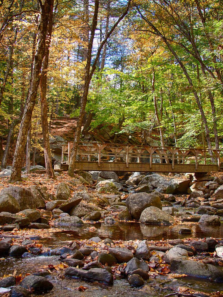 Trap Falls Jigsaw Puzzle featuring the photograph Fall colors over Trap Falls in Ashby Massachusetts by Jeff Folger