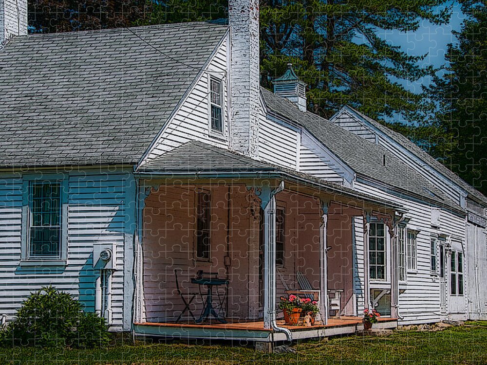 New England Jigsaw Puzzle featuring the photograph First Light Farm #1 by Brenda Jacobs