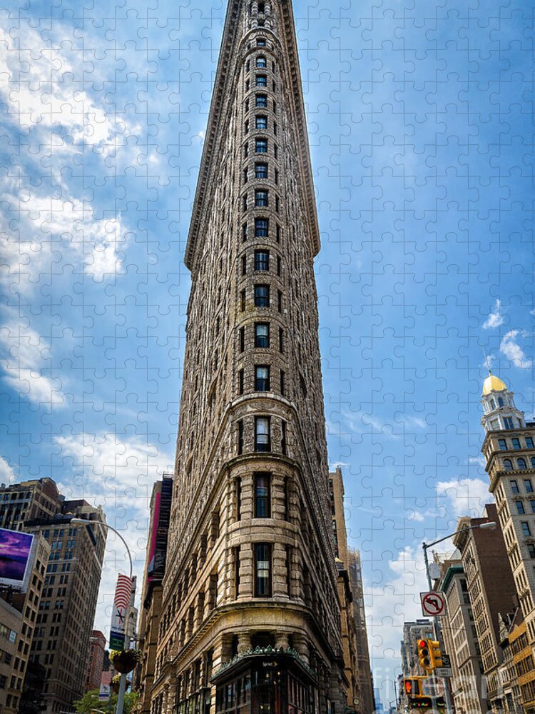Flatiron Building Jigsaw Puzzle featuring the photograph Flatiron Building NYC Color by Alissa Beth Photography