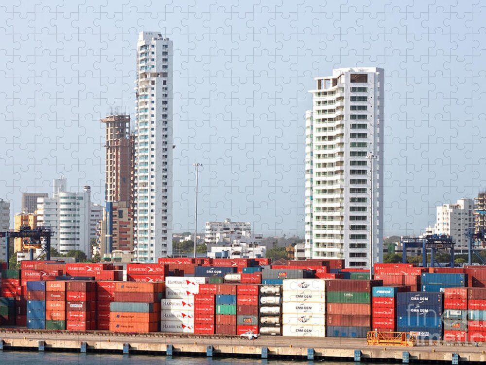 Container Jigsaw Puzzle featuring the photograph Freight Containers #1 by Thomas Marchessault
