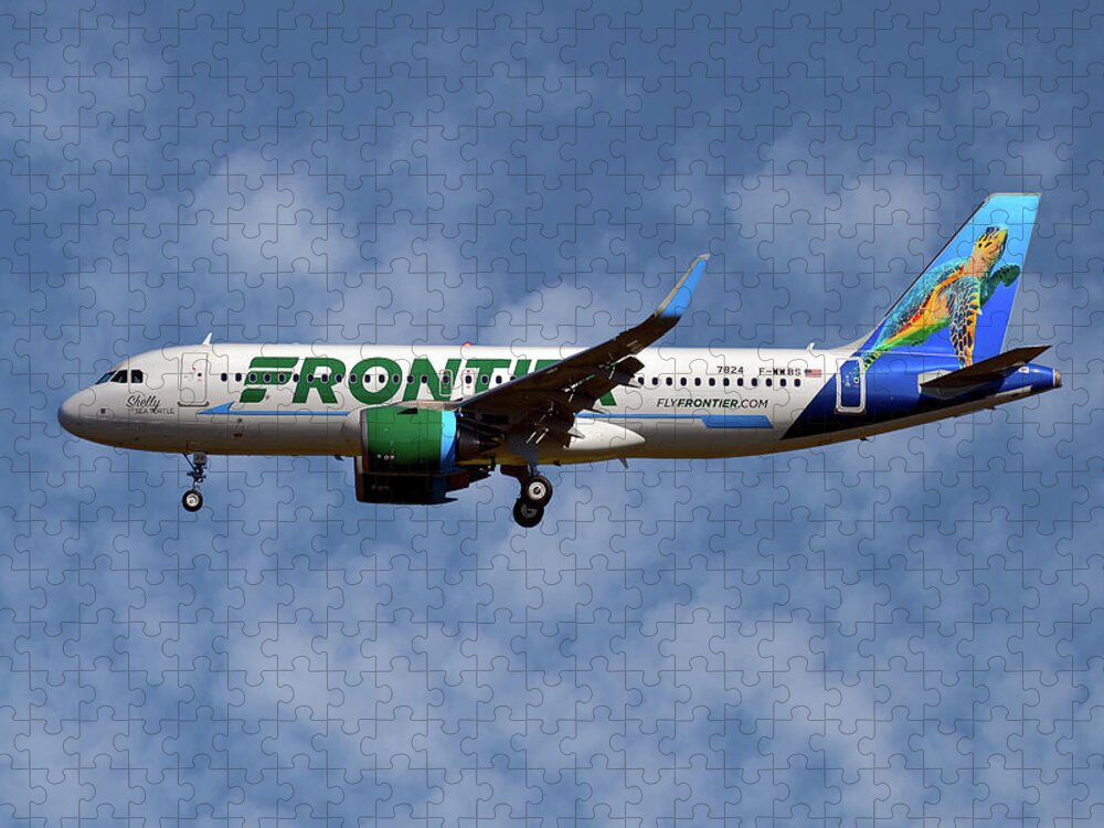 Frontier Jigsaw Puzzle featuring the photograph Frontier Airbus A320-251N #1 by Smart Aviation