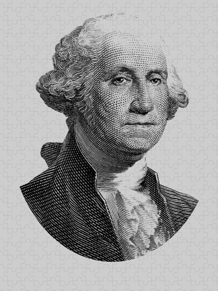 George Washington Jigsaw Puzzle featuring the digital art George Washington Graphic Four by War Is Hell Store