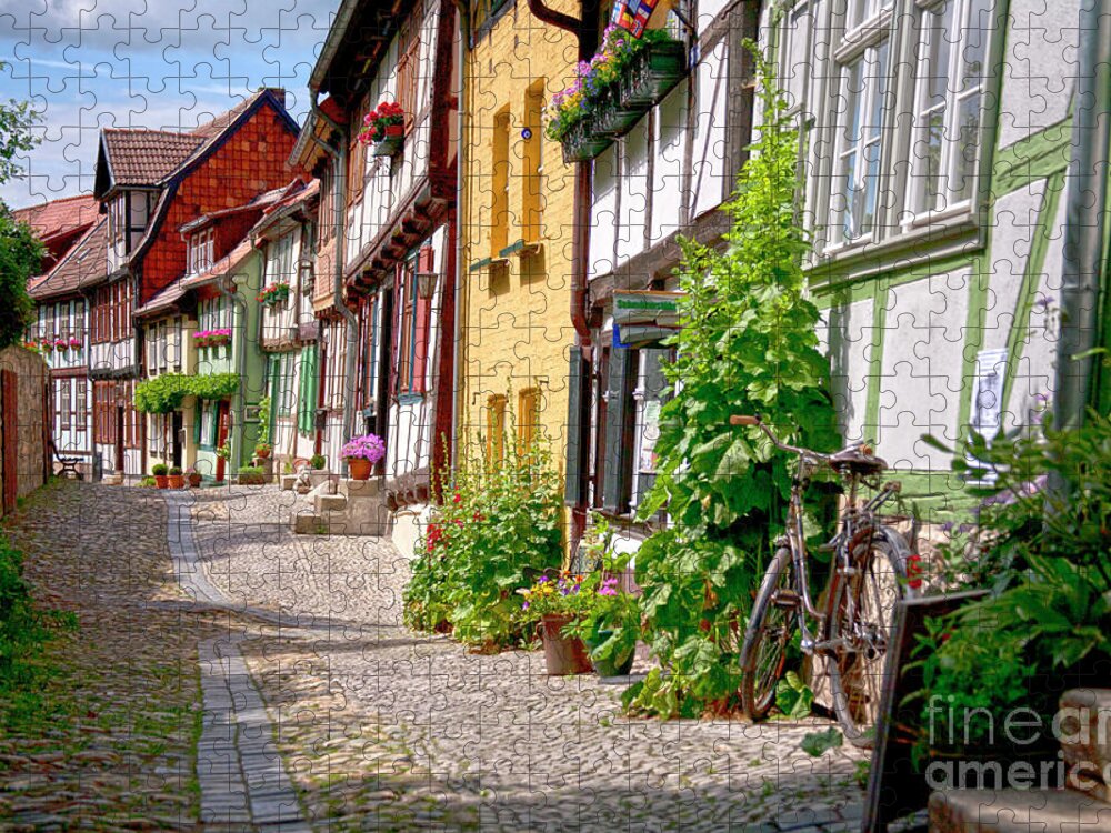 Quedlinburg Jigsaw Puzzle featuring the photograph German old village Quedlinburg by Heiko Koehrer-Wagner