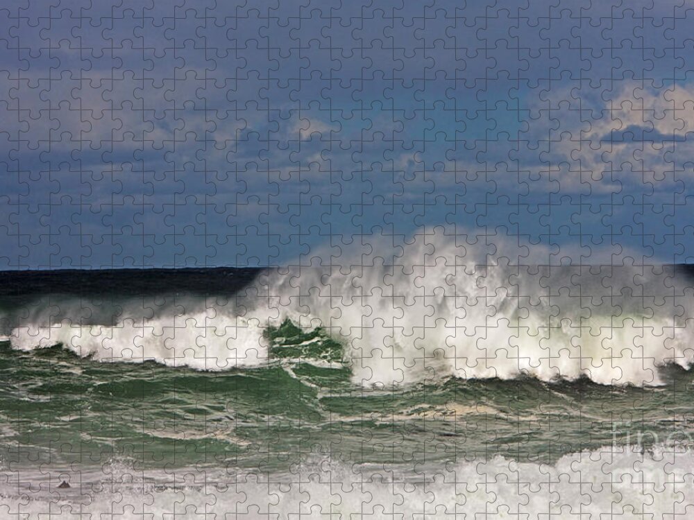 Africa Jigsaw Puzzle featuring the photograph Hermanus Surf, South Africa, Indian #1 by Gerard Lacz