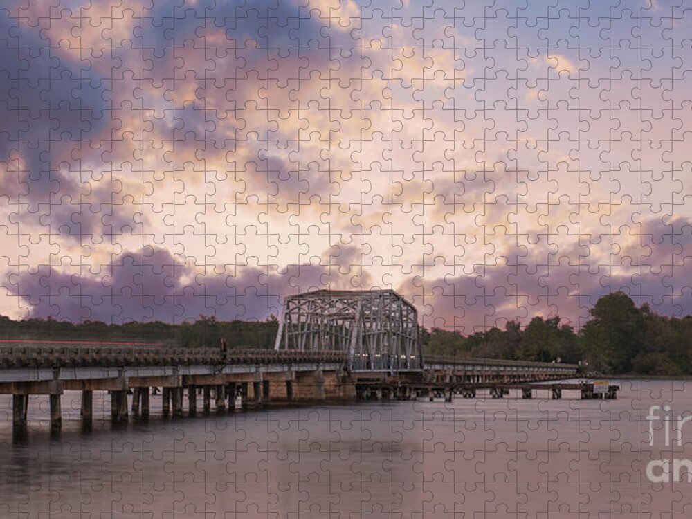 Wando River Jigsaw Puzzle featuring the photograph Highway 41 Swing Bridge by Dale Powell